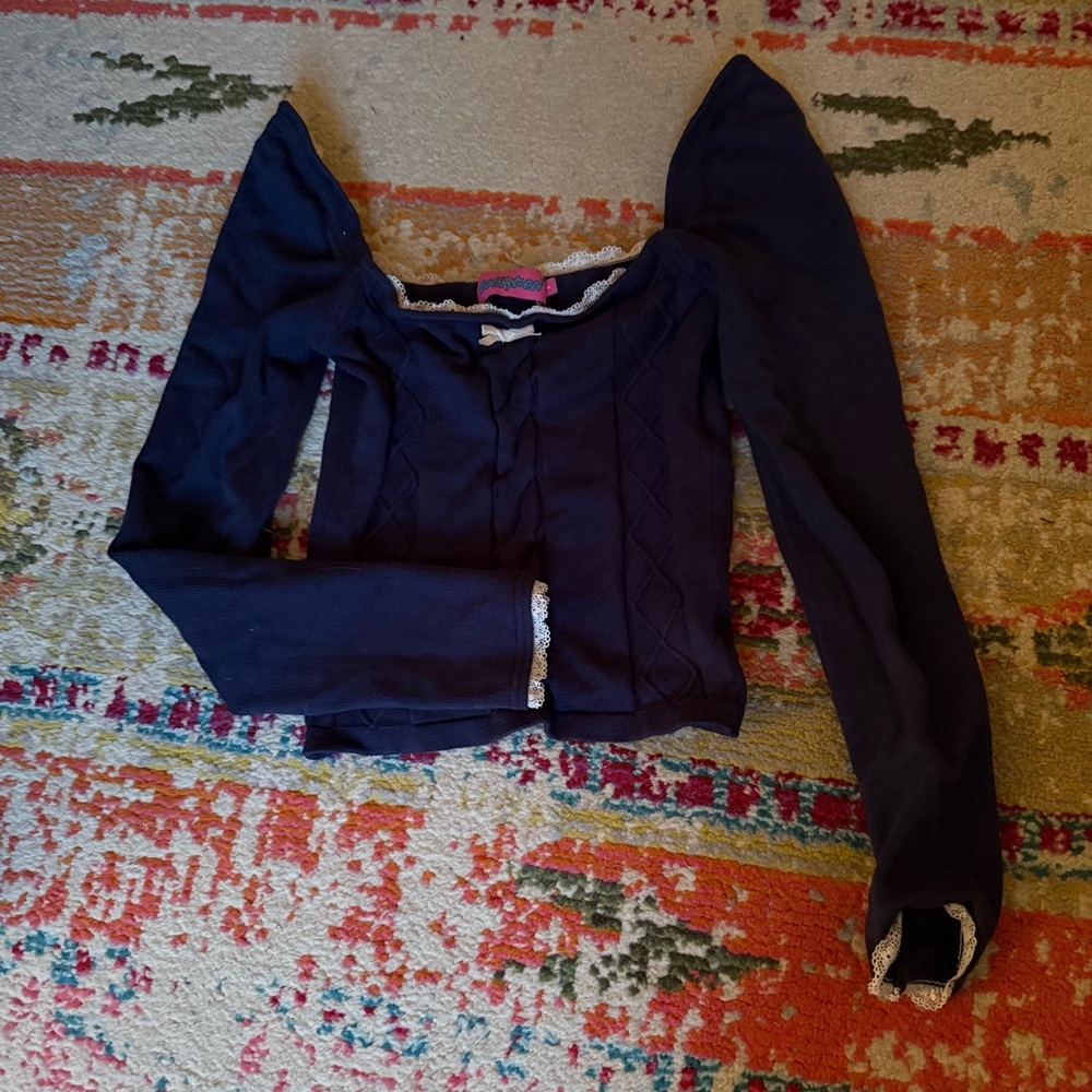 Edikted Navy Long sleeve top